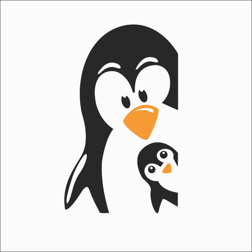 استیکر طرح پنگوئن با بچه مناسب درب یخچال و فریزر